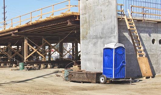 work site toilets ready for use by workers